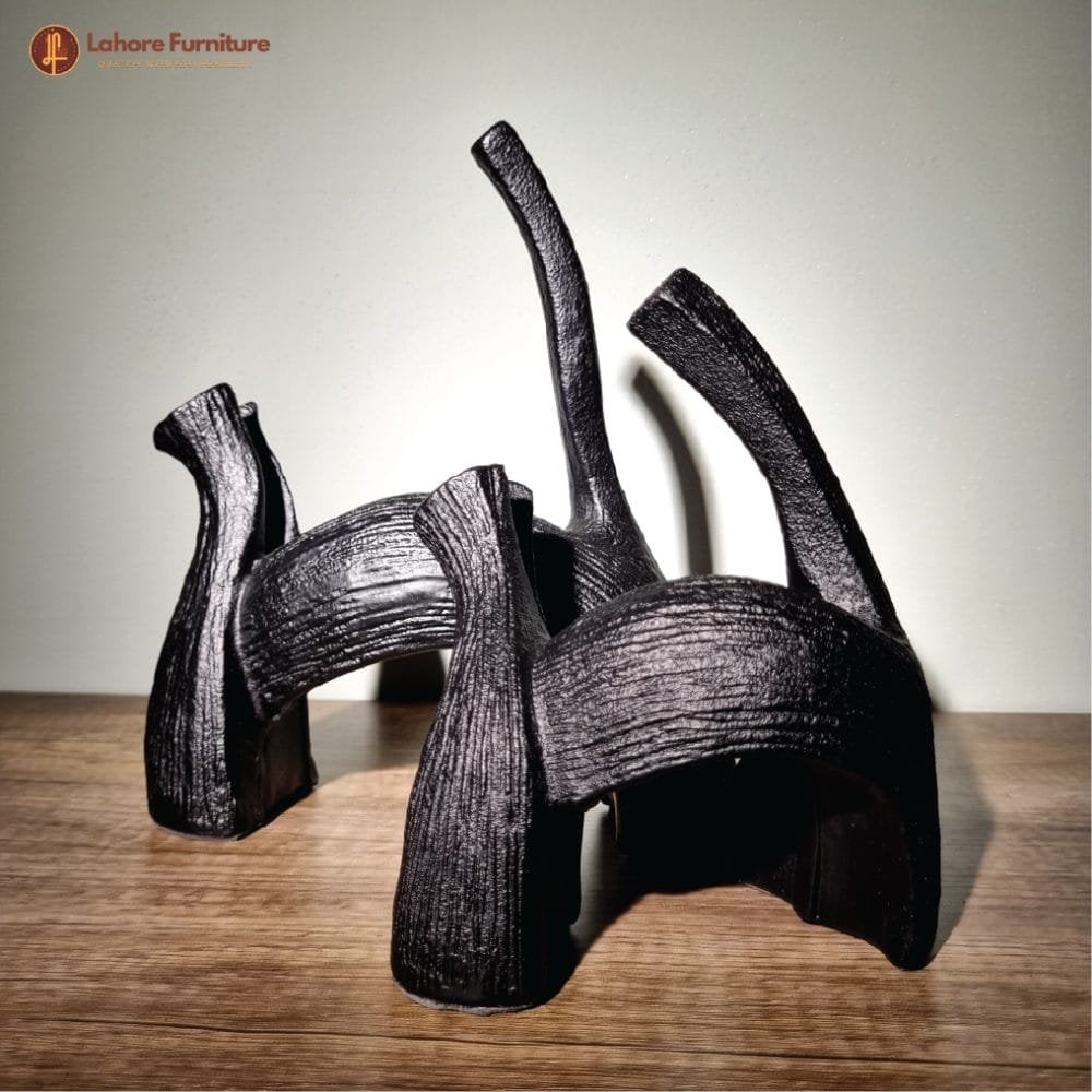 Elegant Cat Sculpture Pair
