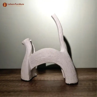 Elegant Cat Sculpture Pair