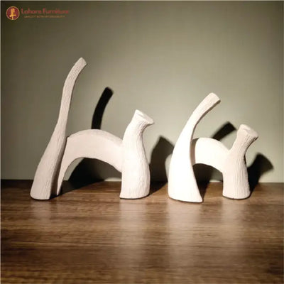 Elegant Cat Sculpture Pair