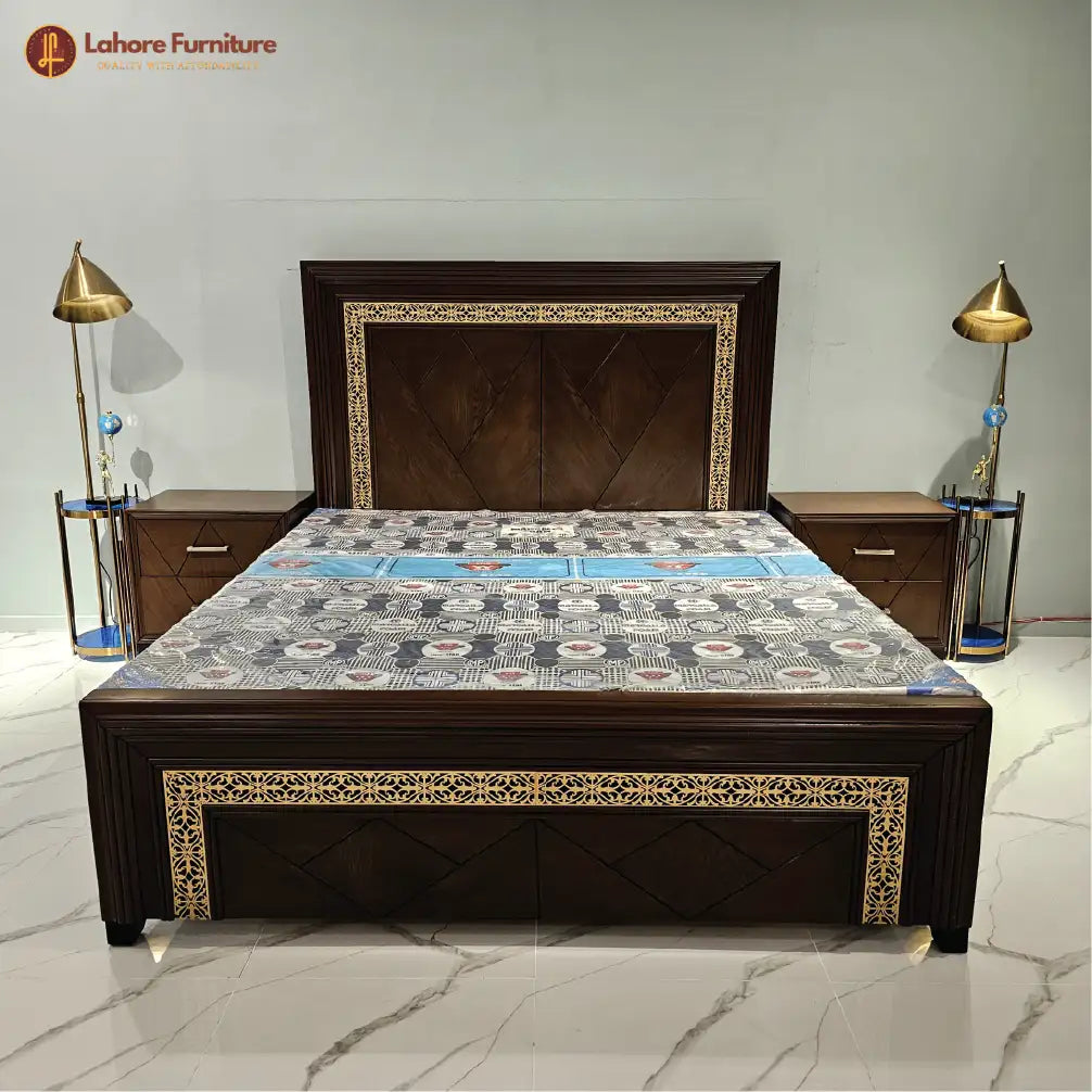 Brown Antique Wooden Bed # AS11