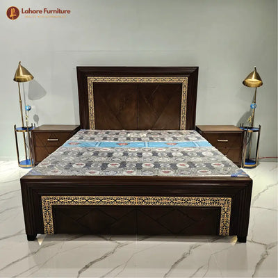Brown Antique Wooden Bed # AS11