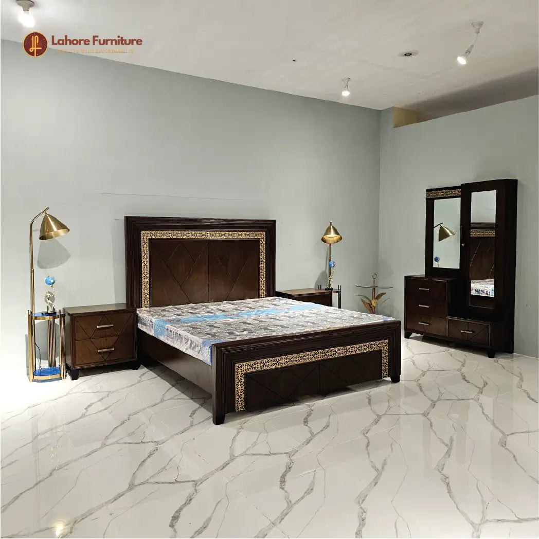 Brown Antique Wooden Bed # AS11