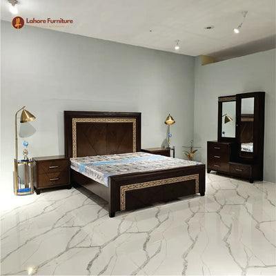 Brown Antique Wooden Bed # AS11
