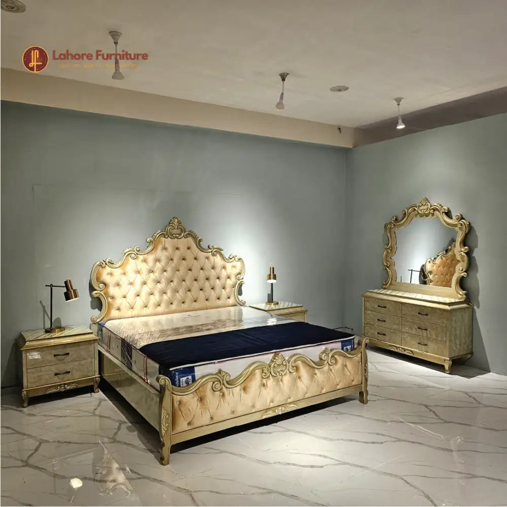 Luxurious Golden King Style Bed