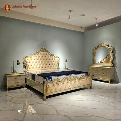 Luxurious Golden King Style Bed