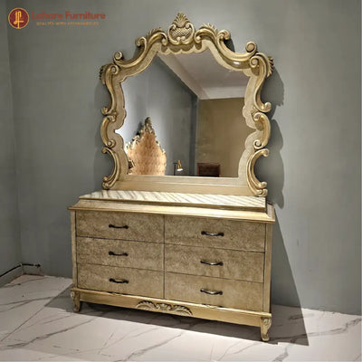Luxurious Golden King Style Bed