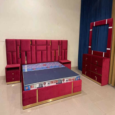 Red Leaf King Size Bed # PS03