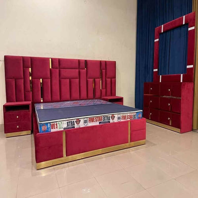 Red Leaf King Size Bed # PS03