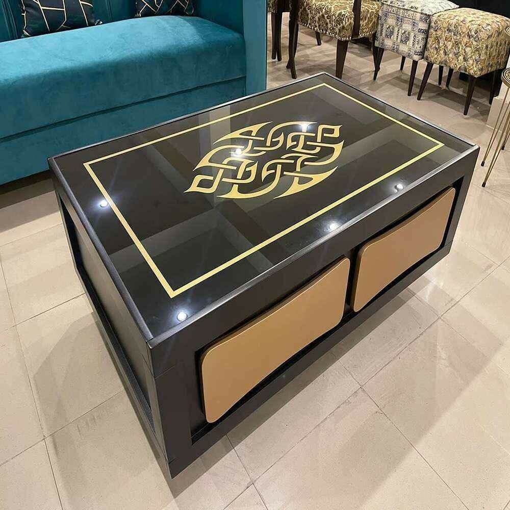 Black Center Table With Drawer # CT70