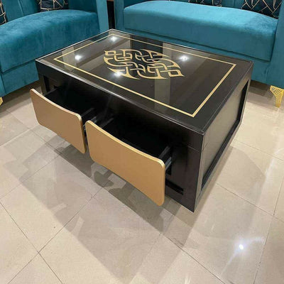 Black Center Table With Drawer # CT70