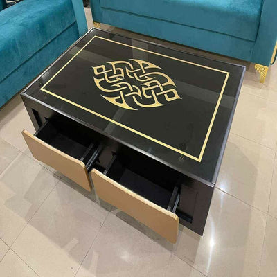 Black Center Table With Drawer # CT70