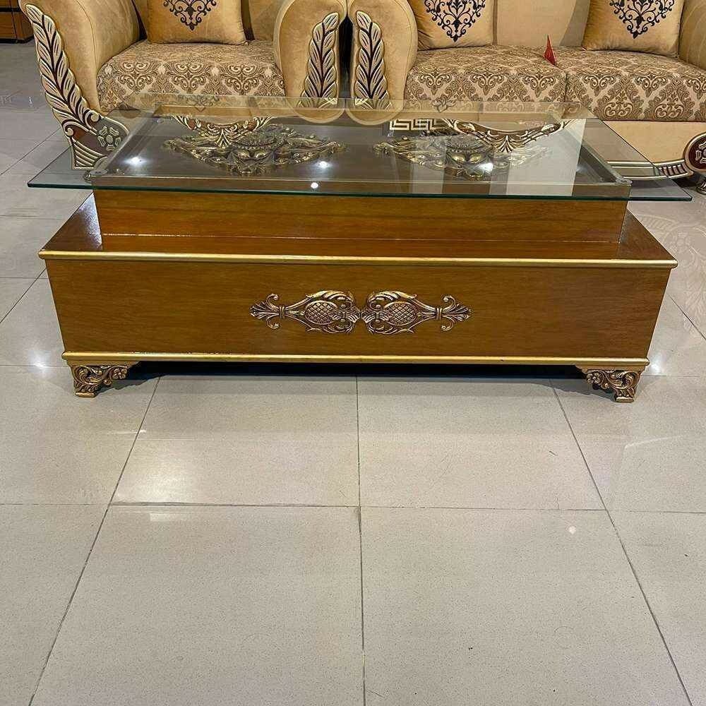 Top Glass Wooden Center Table # CT55