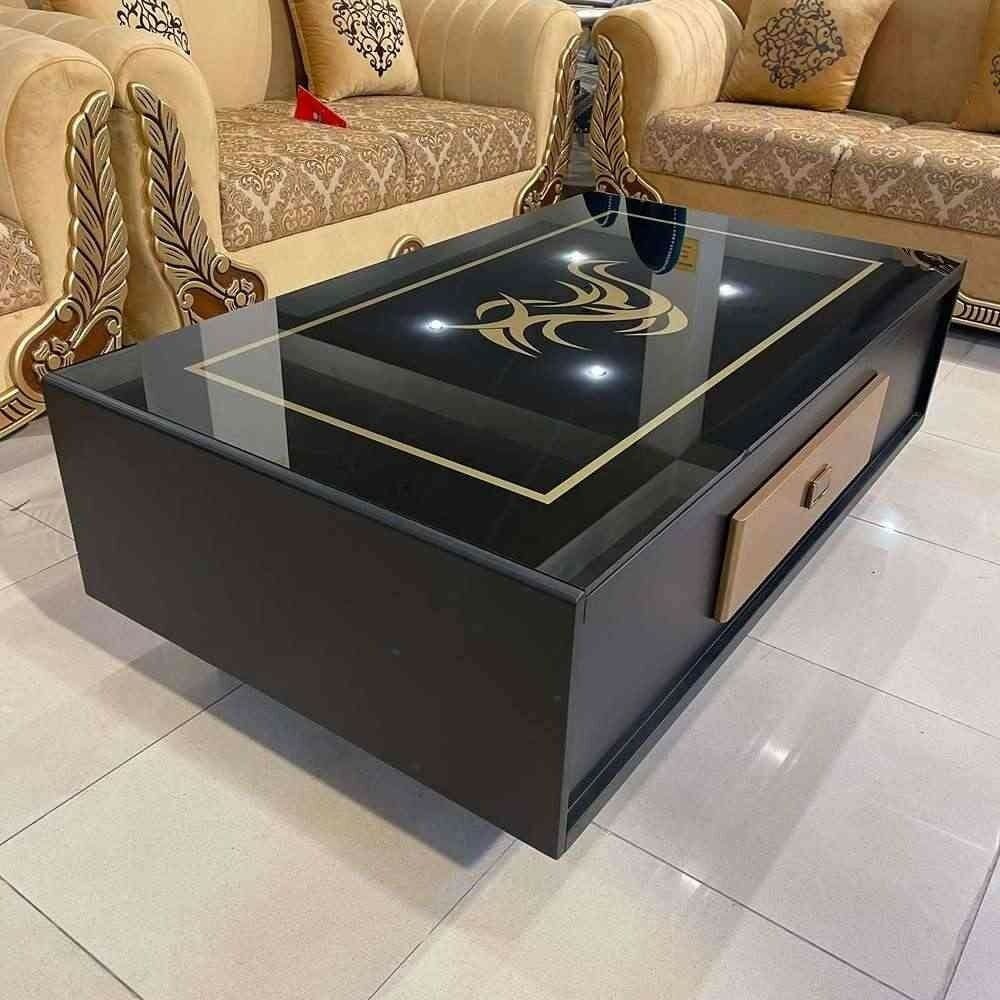 Modern Full Black Center Table with Top Design