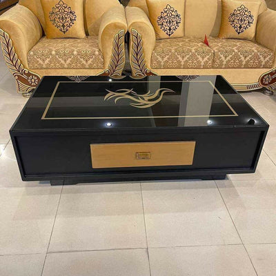 Modern Full Black Center Table with Top Design