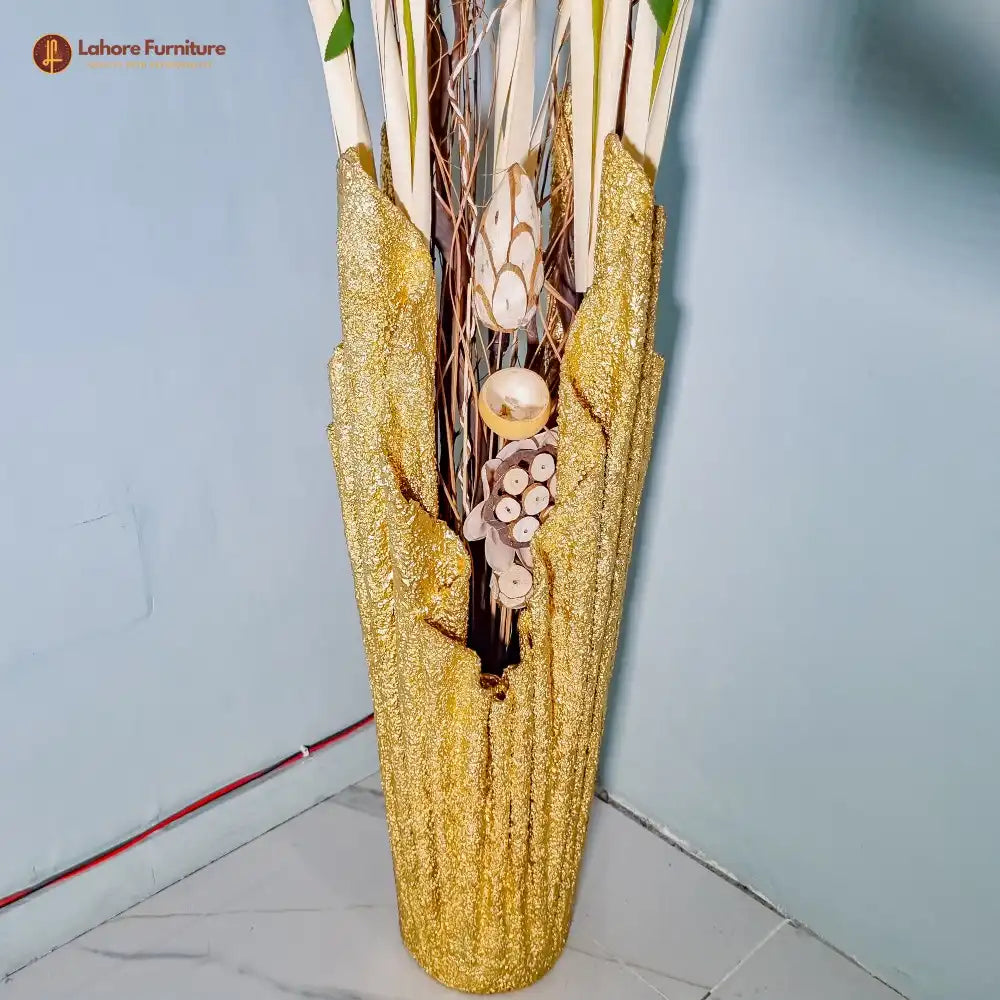 Resin Vase with Wooden Flower Sticks Imported