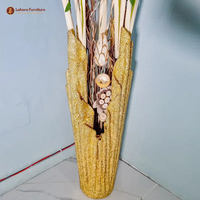 Resin Vase with Wooden Flower Sticks Imported