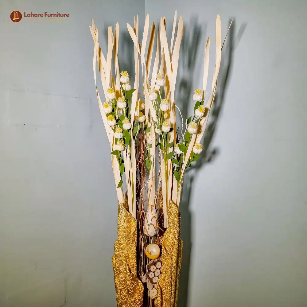 Resin Vase with Wooden Flower Sticks Imported