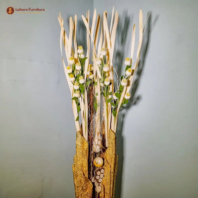 Resin Vase with Wooden Flower Sticks Imported