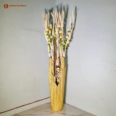 Resin Vase with Wooden Flower Sticks Imported